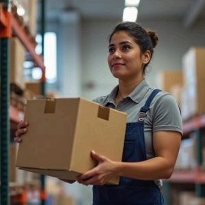Female carrying a box